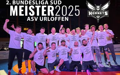 ASV Urloffen vorzeitiger Meister der 2. Ringerbundesliga Süd – Eindrucksvoller Sieg gegen die RKG Reilingen/Hockenheim entscheidet die Meisterschaft vorzeitig zu Gunsten der Hornets aus Urloffen.
